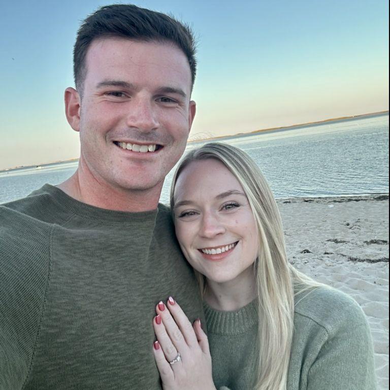 Dan proposed on the beach in Chatham