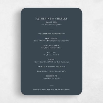 Blue Rounded Wedding Program - Stevens