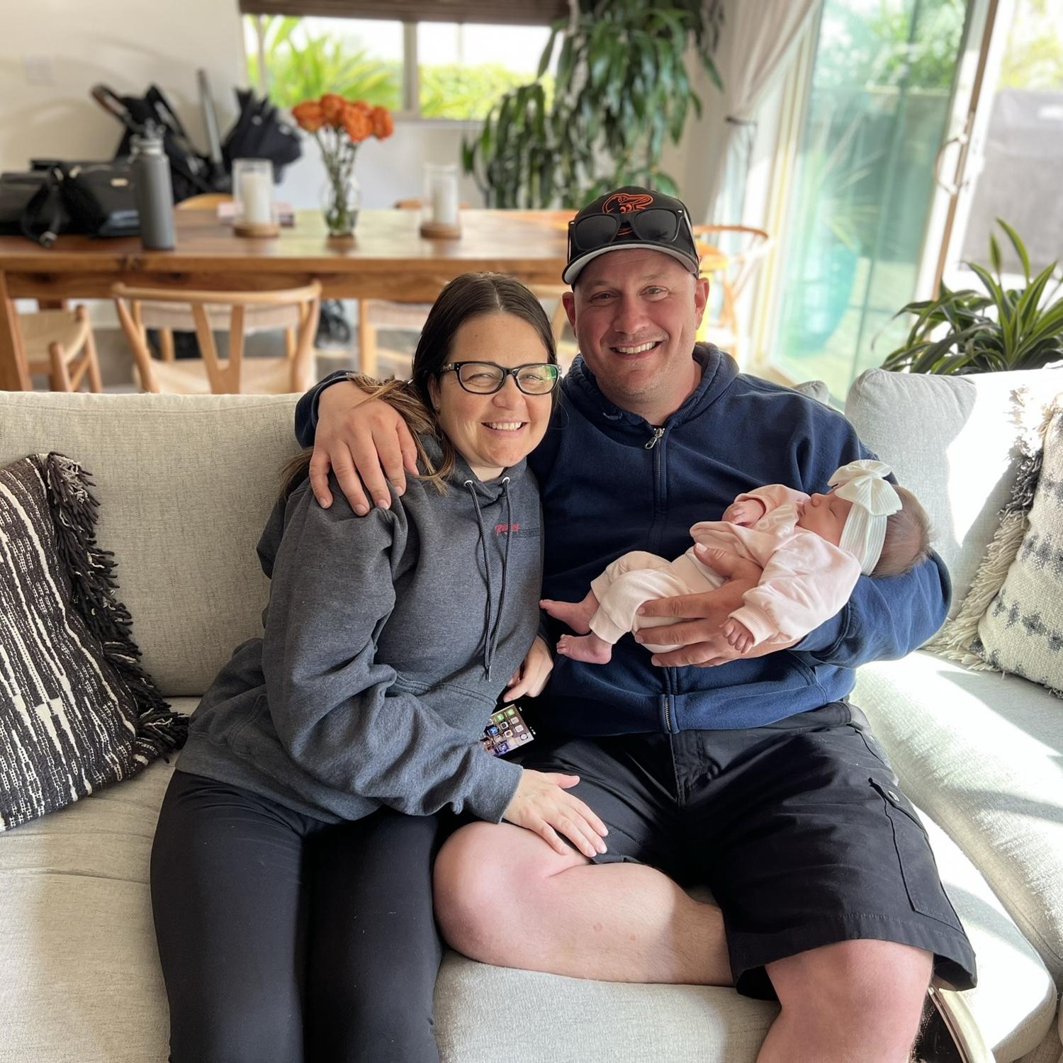 Visiting our new niece . Indie
