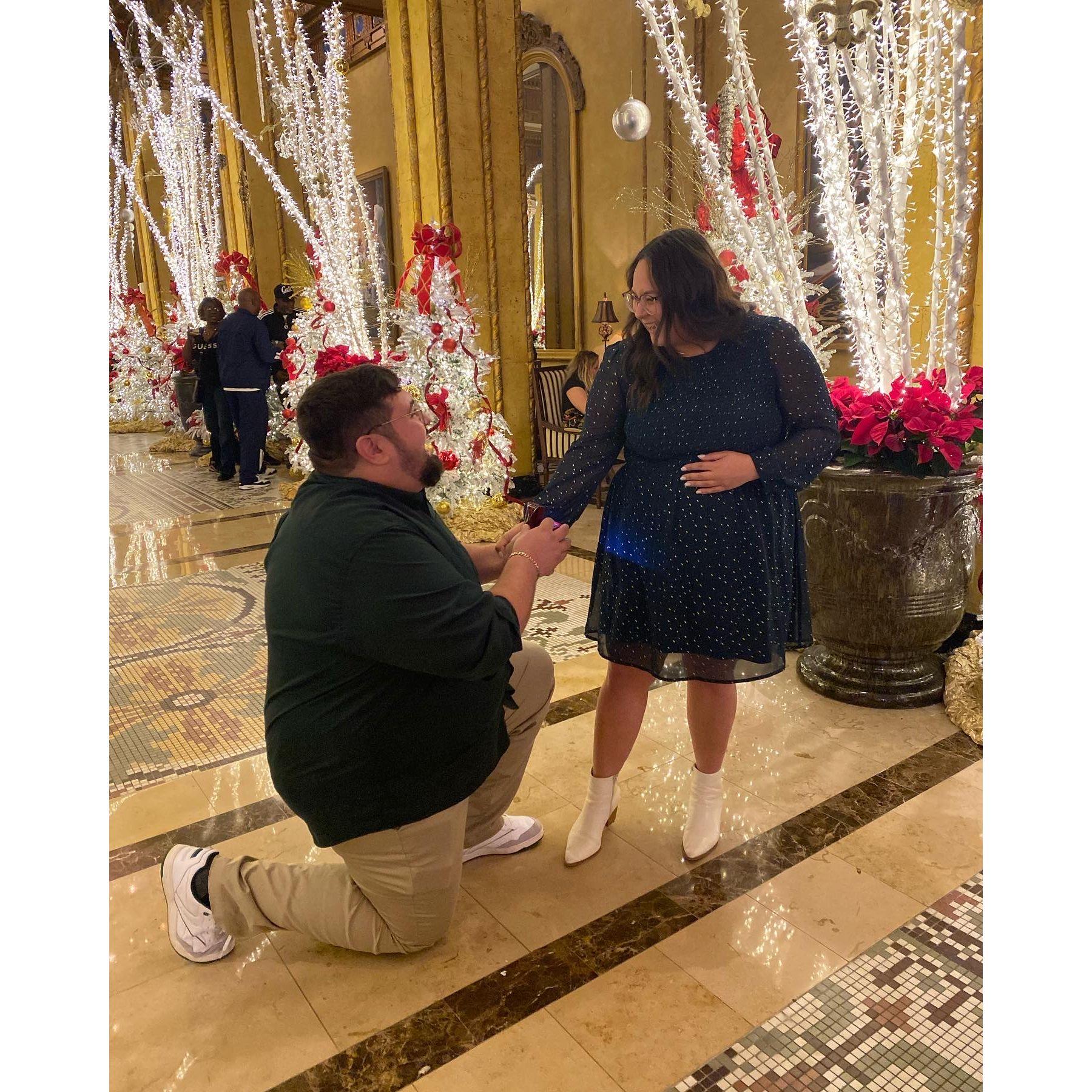 The proposal at the beautiful Roosevelt hotel! 11.29.22