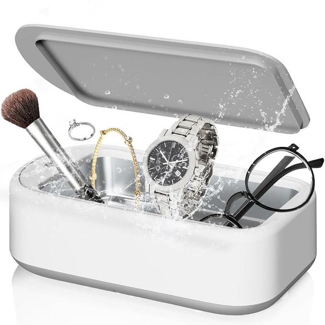 Ultrasonic Jewelry Cleaner, 640mL Ultrasonic Cleaner Machine for Retainer, 48KHz Denture Cleaner，40 watt Power，Ultrasonic Cleaner Machine for Eye Glasses, Ring, Earring, Necklaces, Watch Strap.