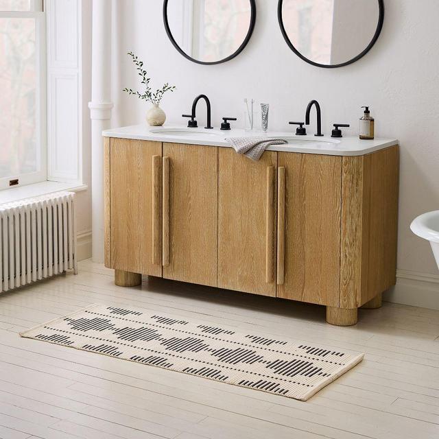 Riad Bath Mat, 24x60, Alabaster