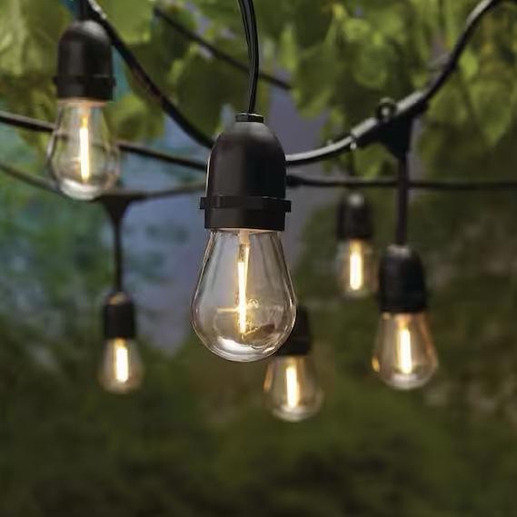 10-Light 20 ft. Outdoor Solar LED Edison Bulb String Light