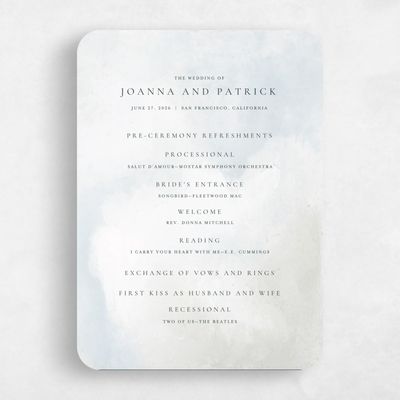Green Rounded Wedding Program - Carroway