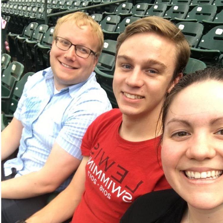 Having a blast with Joey at a local minor league baseball game. Go Slammers!