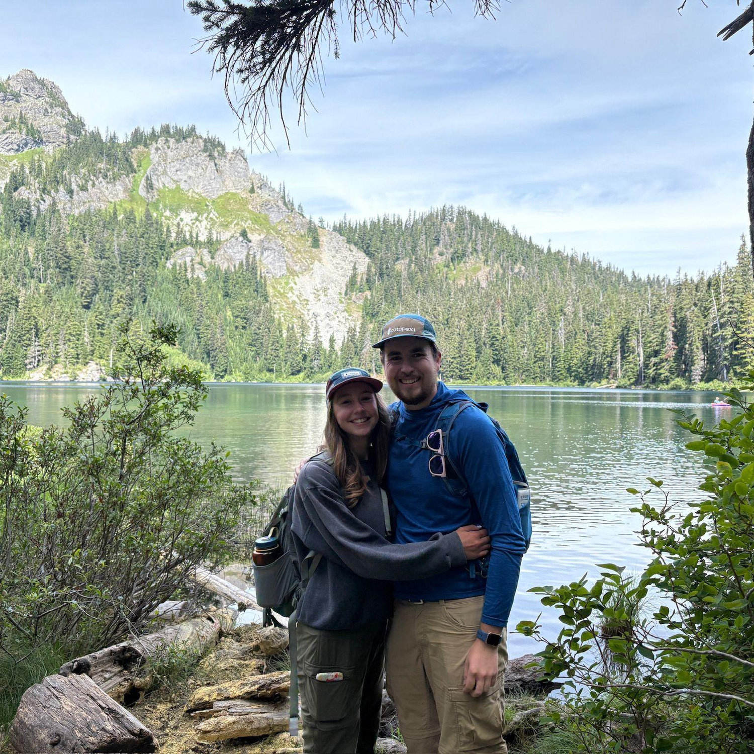 Maia and Henry hiking to Mirror Lake Summer of 2025.