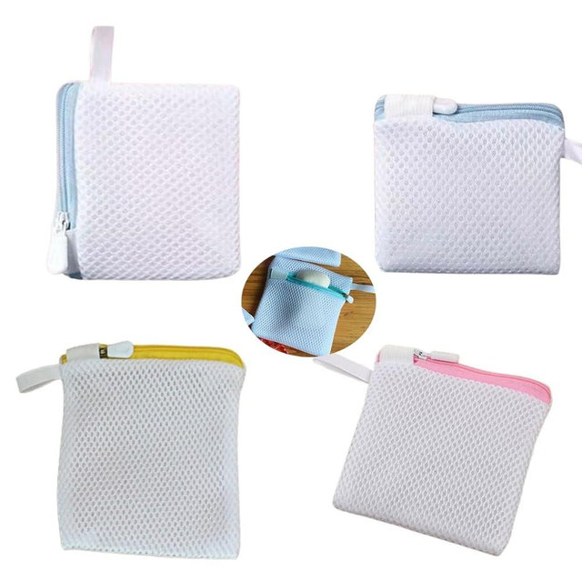 DraCra 4 Pack Laundry Bags Zipper Mesh Wash Bags Holder for Washing Machine Cleaner Tablets Descaler Deep Cleaning Washer Cleaner Tablet Fabric Smell Deodorizer In-Wash Laundry Scent Booster Beads