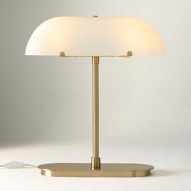 Reynolds Table Lamp, 17in, Champagne/Milk Glass