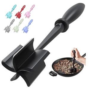 Meat Chopper, Hamburger Grinder, Premium Heat Resistant Smasher for Ground Beef, Burger Grinder Nylon Potato Mix Tool, Meat & Poultry Tenderizers-Black