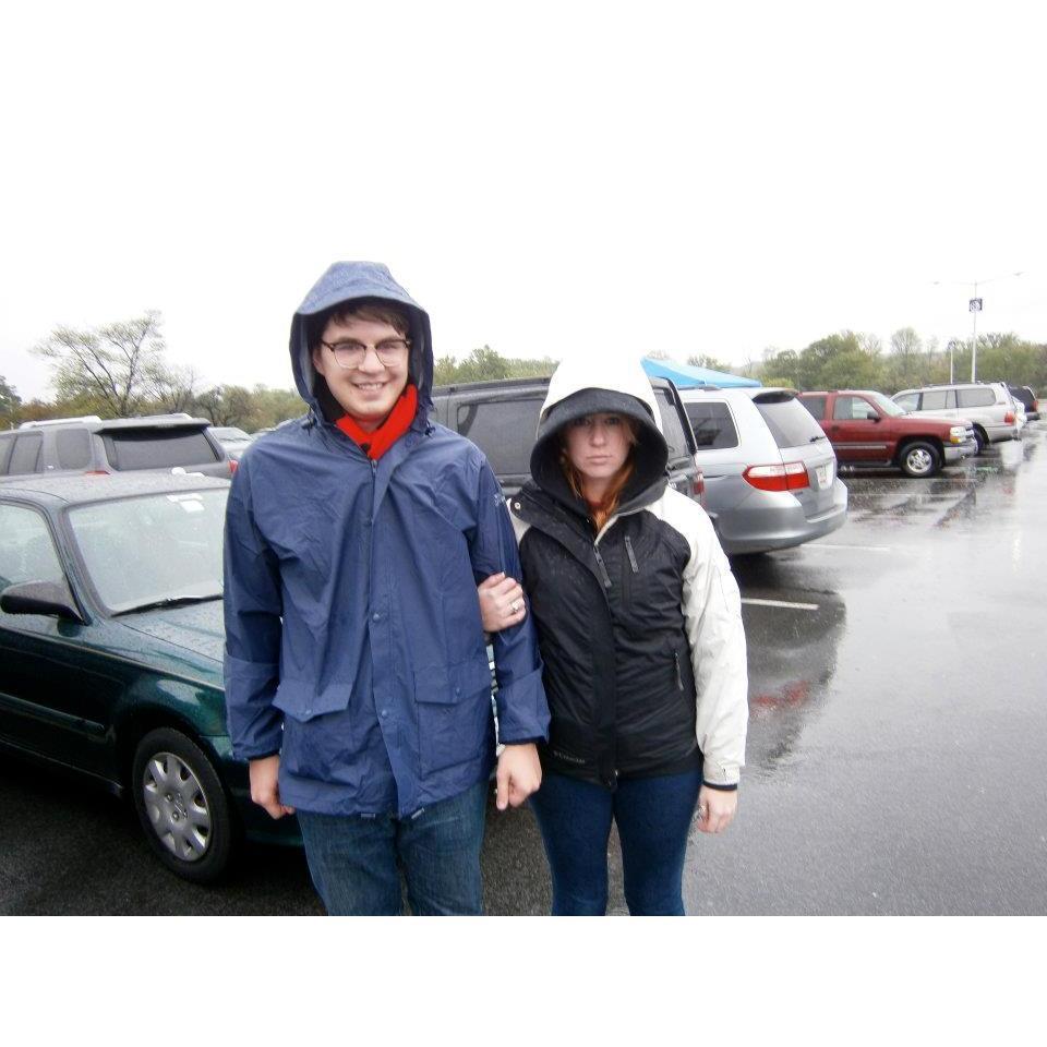 Cheering for DC United, even on a cold, rainy day.
