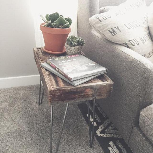 Reclaimed Wood End Table