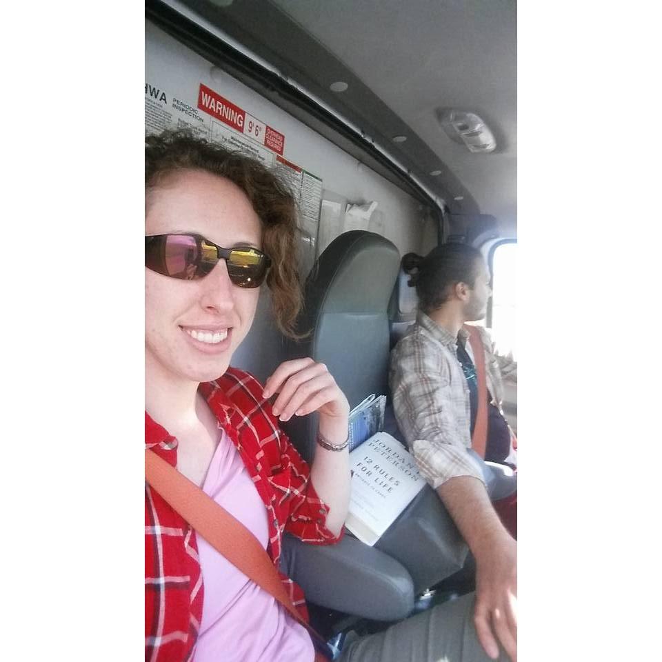 Not long after we got together, we moved to Sacramento California. This was in the moving van, somewhere in Wyoming, 2018.