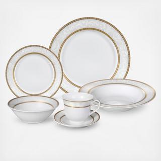 Amelia Design 24-Piece Porcelain Dinnerware Set, Service for 4
