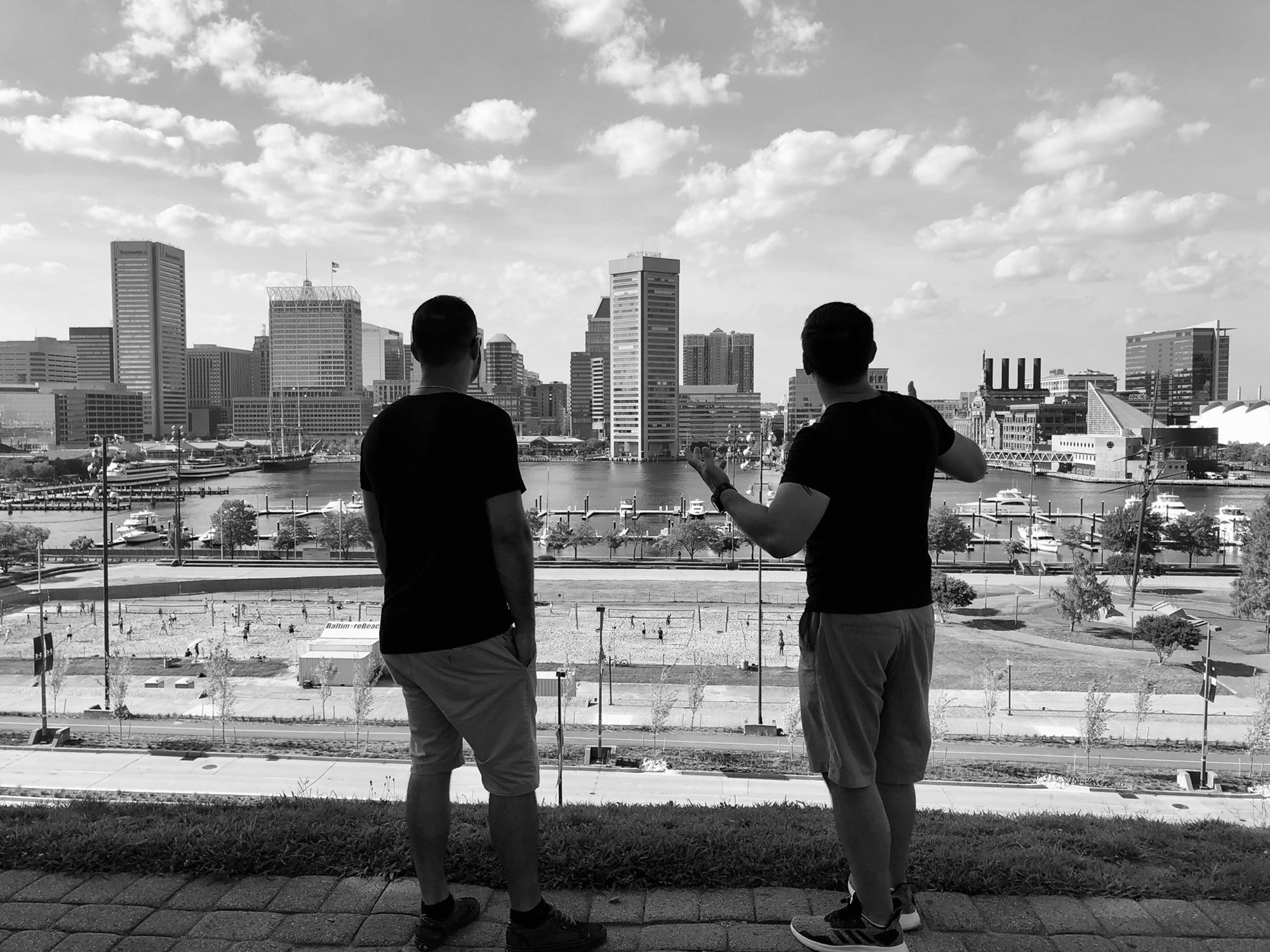 Chris and Miro @ Baltimore skyline