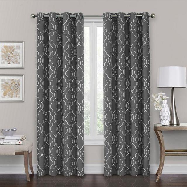 Brent Grommet 100% Blackout 84-Inch Window Curtain Panel in Charcoal