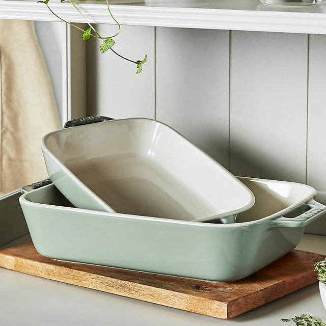 Staub ® 2-Piece Eucalyptus Green Ceramic Baking Dish Set