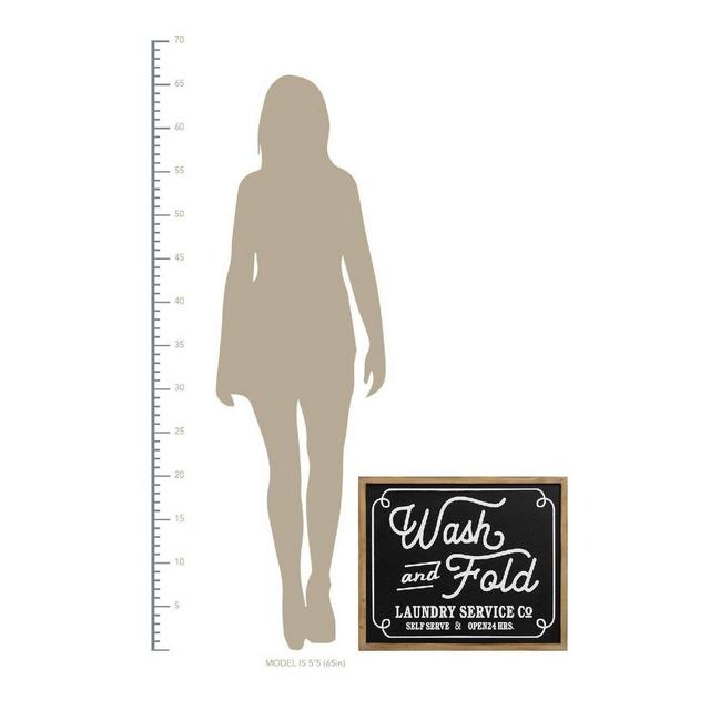 Wash and Fold Laundry Sign Wall Decor Black - Stratton Home Decor