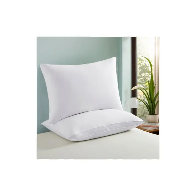 Peace Nest Gusseted Goose Down Feather Pillows Set of 2, White Oval Gusset, Standard