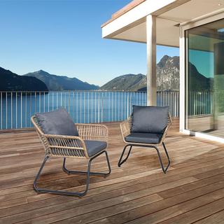 Lugano 2-Piece Patio Rattan Armchair Set