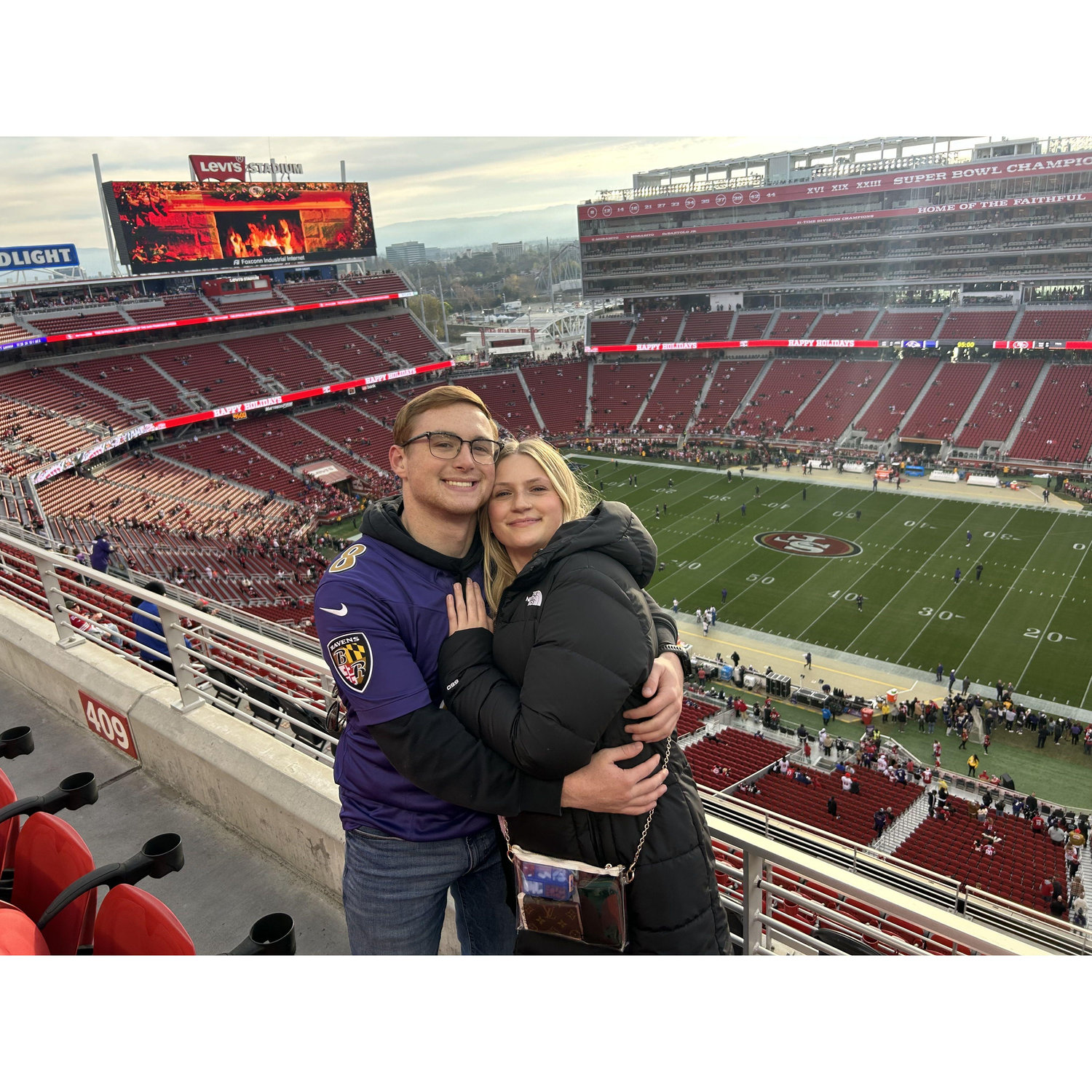 During our trip to Santa Cruz, we also got to see the Christmas day Ravens-49ers game.