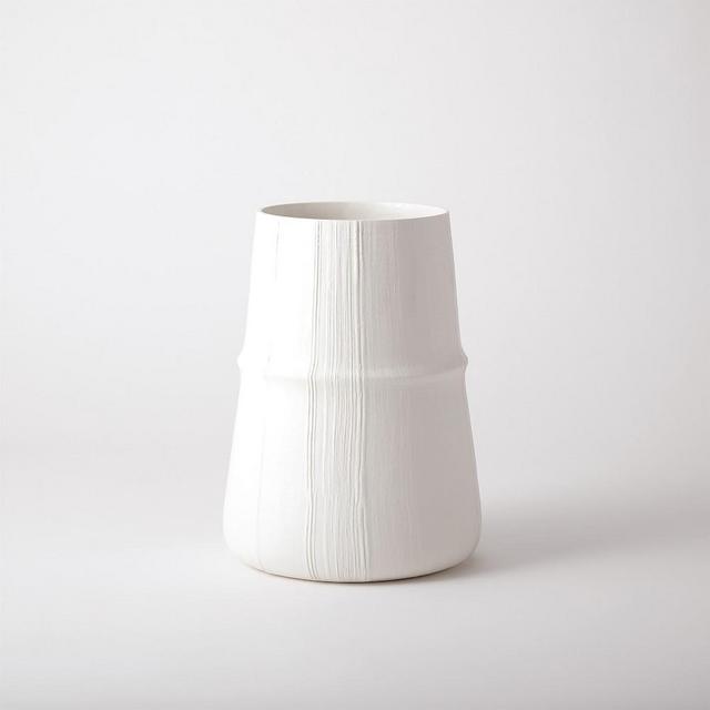 Linen Vase, Soft White, Medium