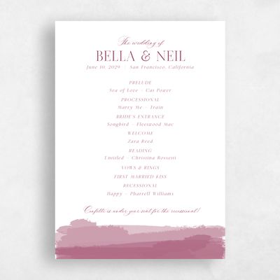 Raspberry, Purple Wedding Program - Saif