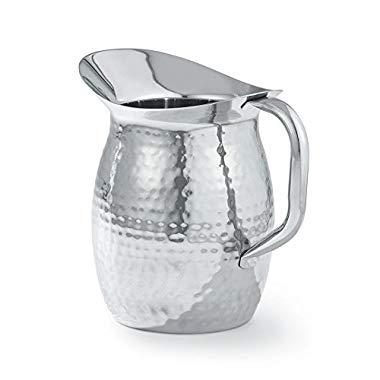 Artisan 2-Quart Stainless Steel Serving Pitcher with Hammered Texture