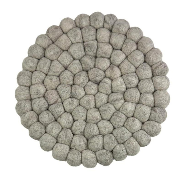 Humble Hilo Handmade Felt Kitchen and Dining Tableware Coasters Trivets (Light Grey, 7.9" Trivet)