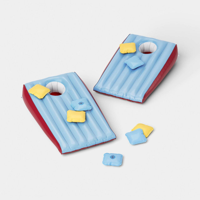 Inflatable Cornhole Game Floating Pool Games 10pc - Sun Squad™