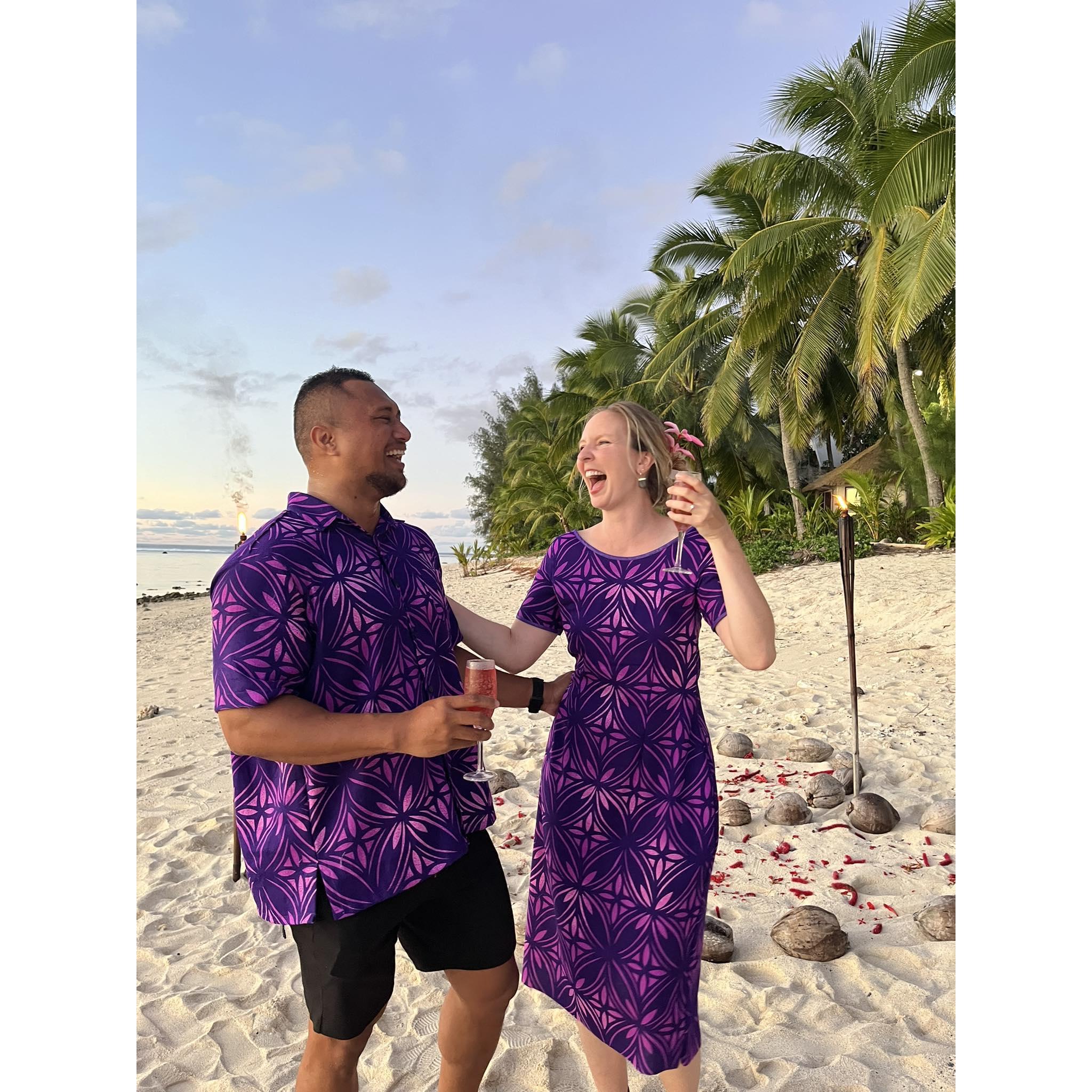 Fun fact - Phano's aunty and I sewed Phano's and my purple outfit hours before our engagement!