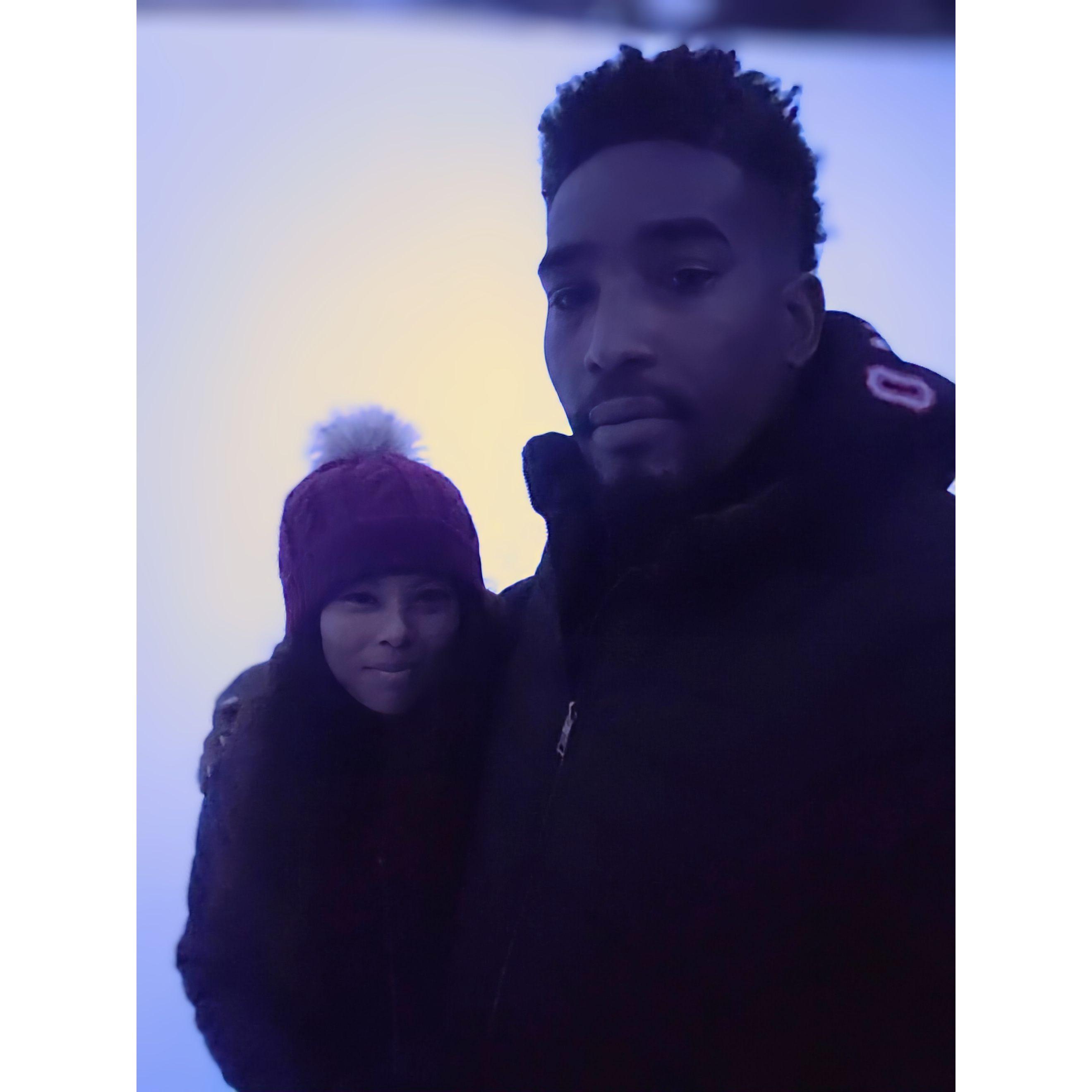 Another first together for me....skiing!