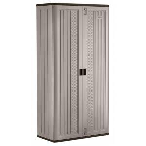 3-Shelf Resin Mega Tall Storage Freestanding Cabinet in Platinum