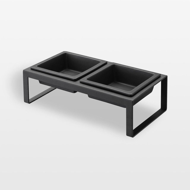 Yamazaki Tall Black Pet Food Bowl