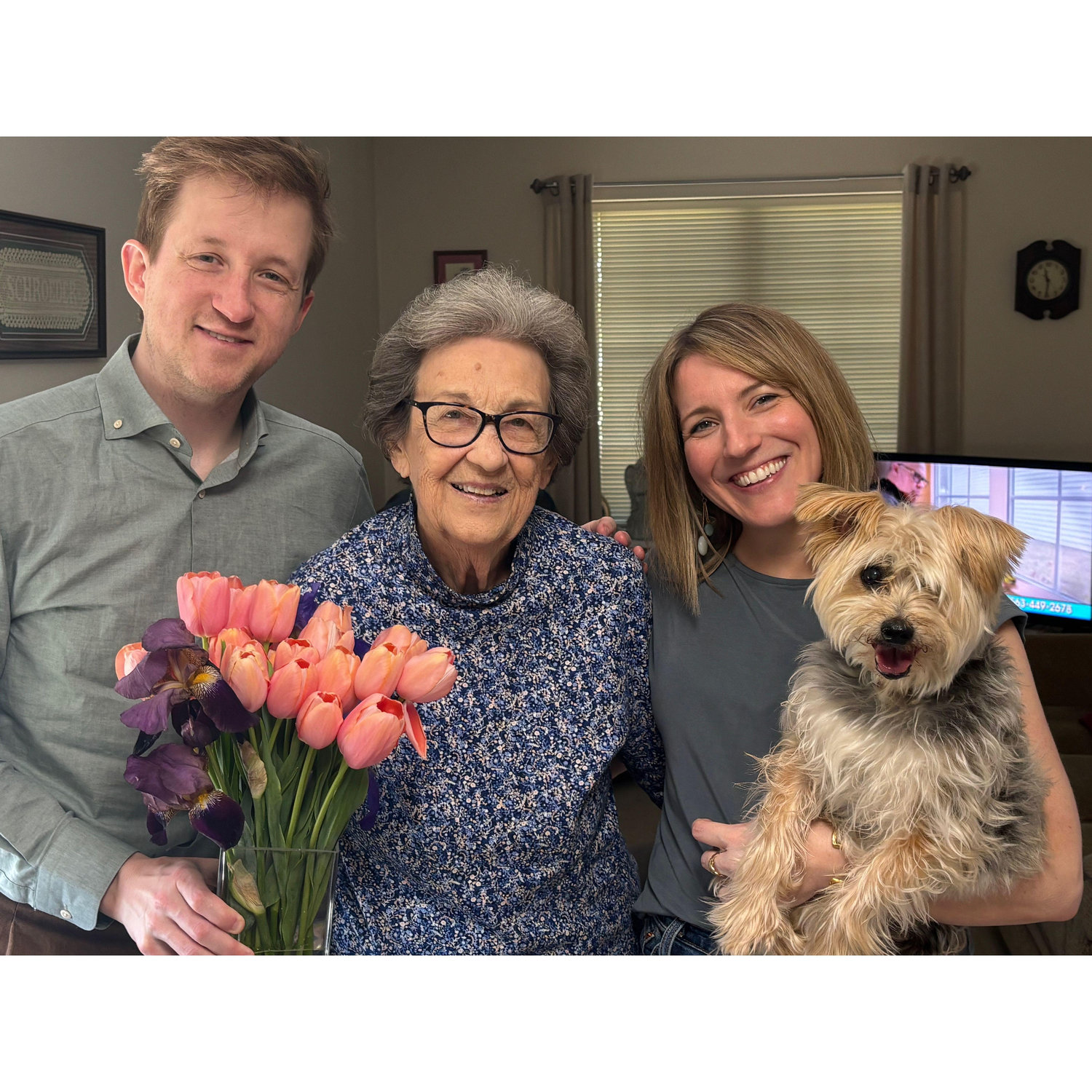 Mother's Day 2025 at Jeannette's apartment. Ellie likes to visit as well, although she's still trying to decide on her favorite recliner at grandma's apartment