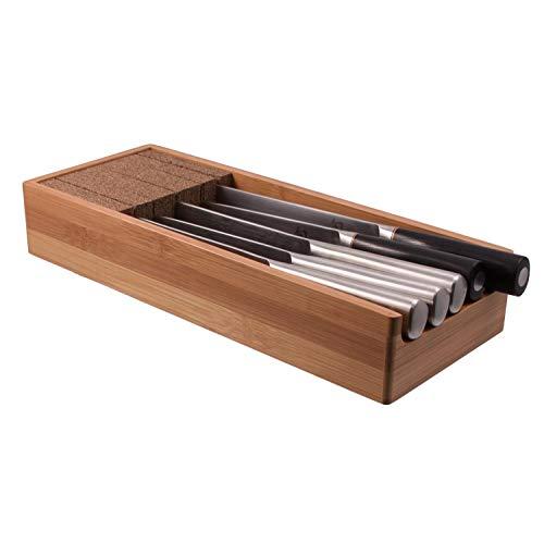 Knifedock - In-drawer Kitchen Knife Storage - The Cork Composite Material Never Dulls Your Blades. Great Gift for Any Chef! Enables you to Easily Identify Your Knives At a Glance.