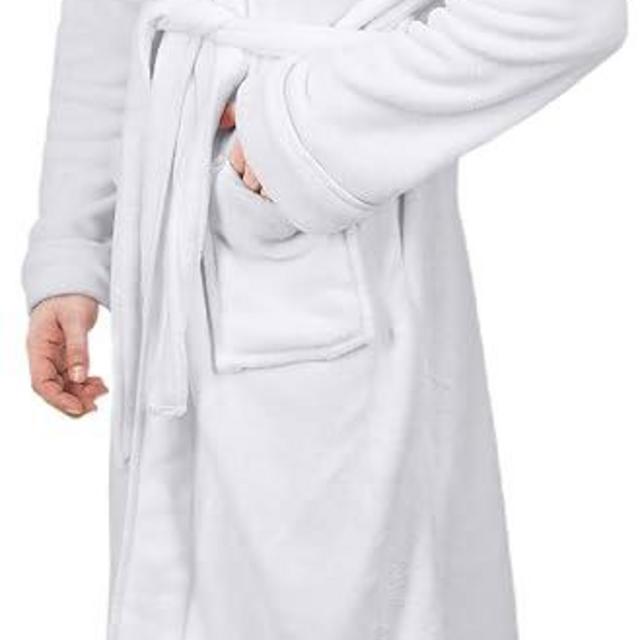NY Threads Mens Hooded Fleece Robe - Plush Long Bathrobes