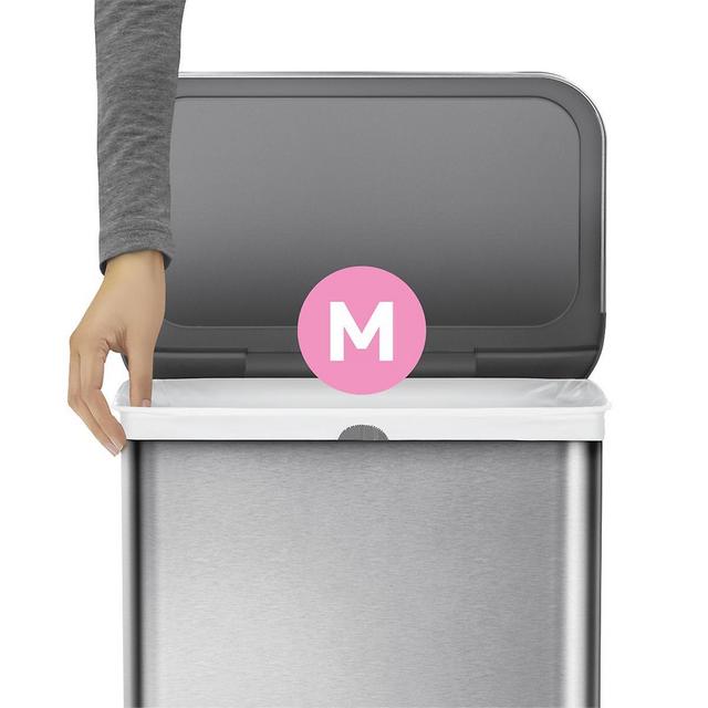 simplehuman Stainless Steel 12 gal. Rectangular Trash Can with Liner Pocket