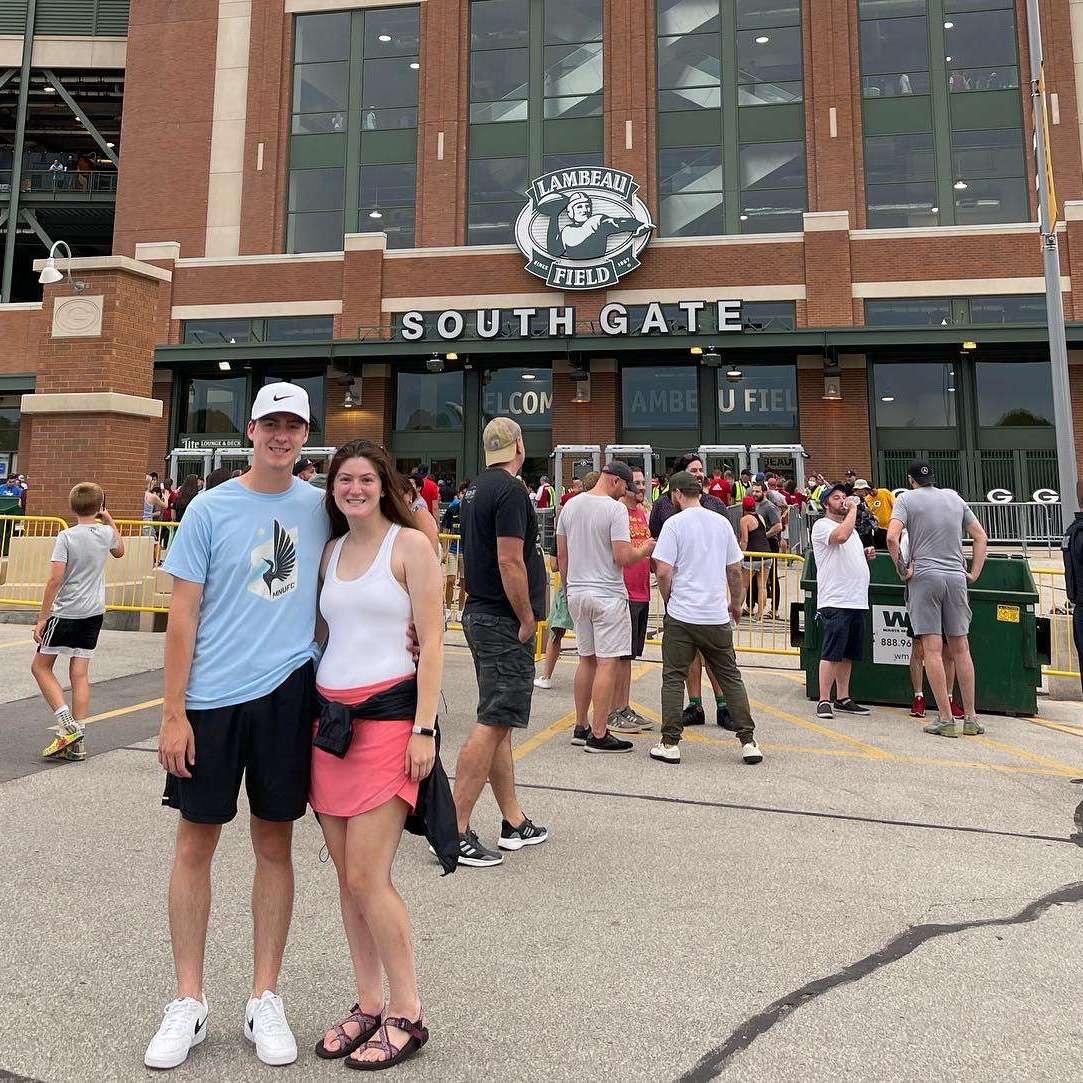 We traveled to Lambeau Field to watch Manchester City face Bayern Munich. This was Jordan's first time at Lambeau Field!
