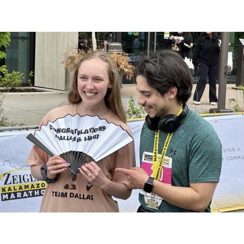 Made the news with this photo -- Dallas was the real winner of this marathon