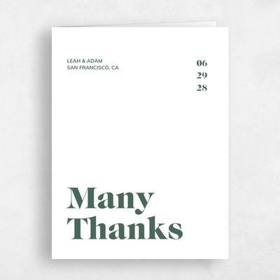 Forest, Green Wedding Thank You - Everett Type Letterpress