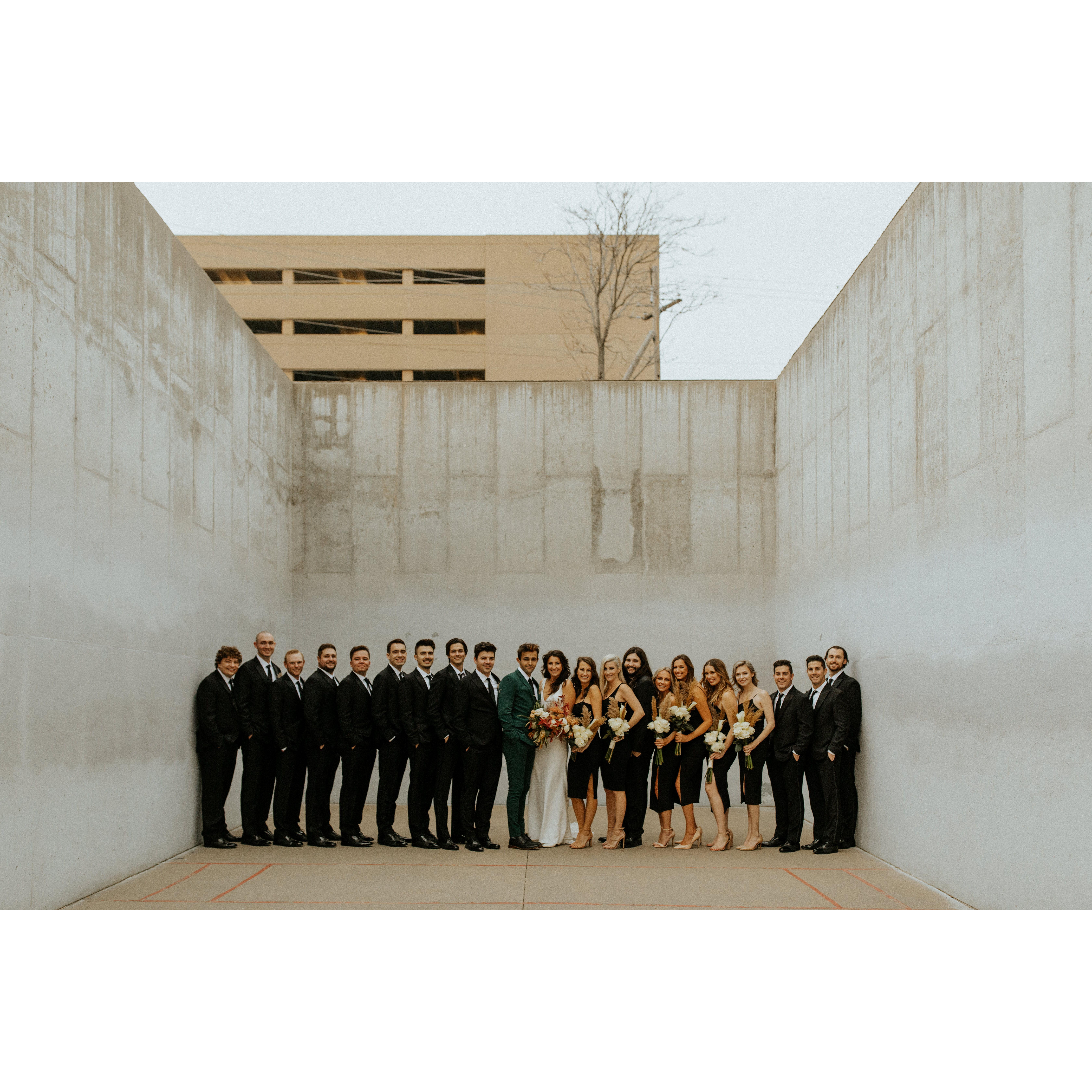 Our friendship blossomed when we were both in Nic and Claire's bridal party in 2020.