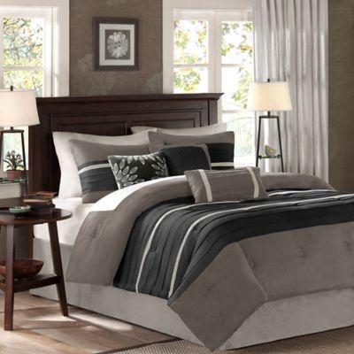 Madison Park® Palmer 7-Piece Full Comforter Set in Black/Grey