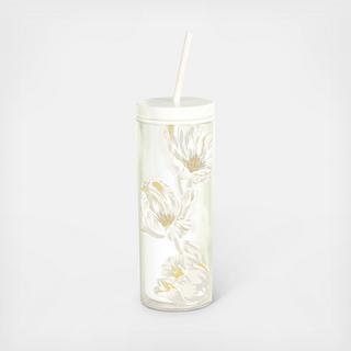Growing Tulips Acrylic Bridal Tumbler with Straw