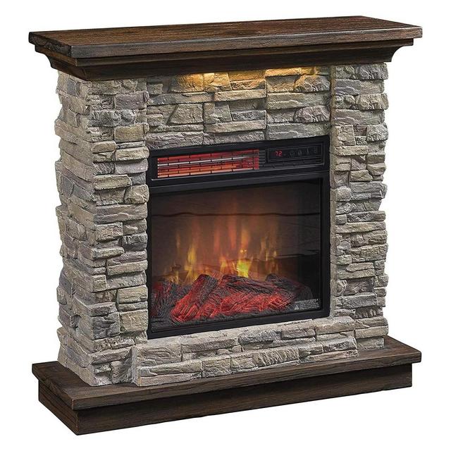 Duraflame Austin 33.5" W x 33" H x 11" D Infrared Electric Fireplace Mantel Package - Smoky Gray