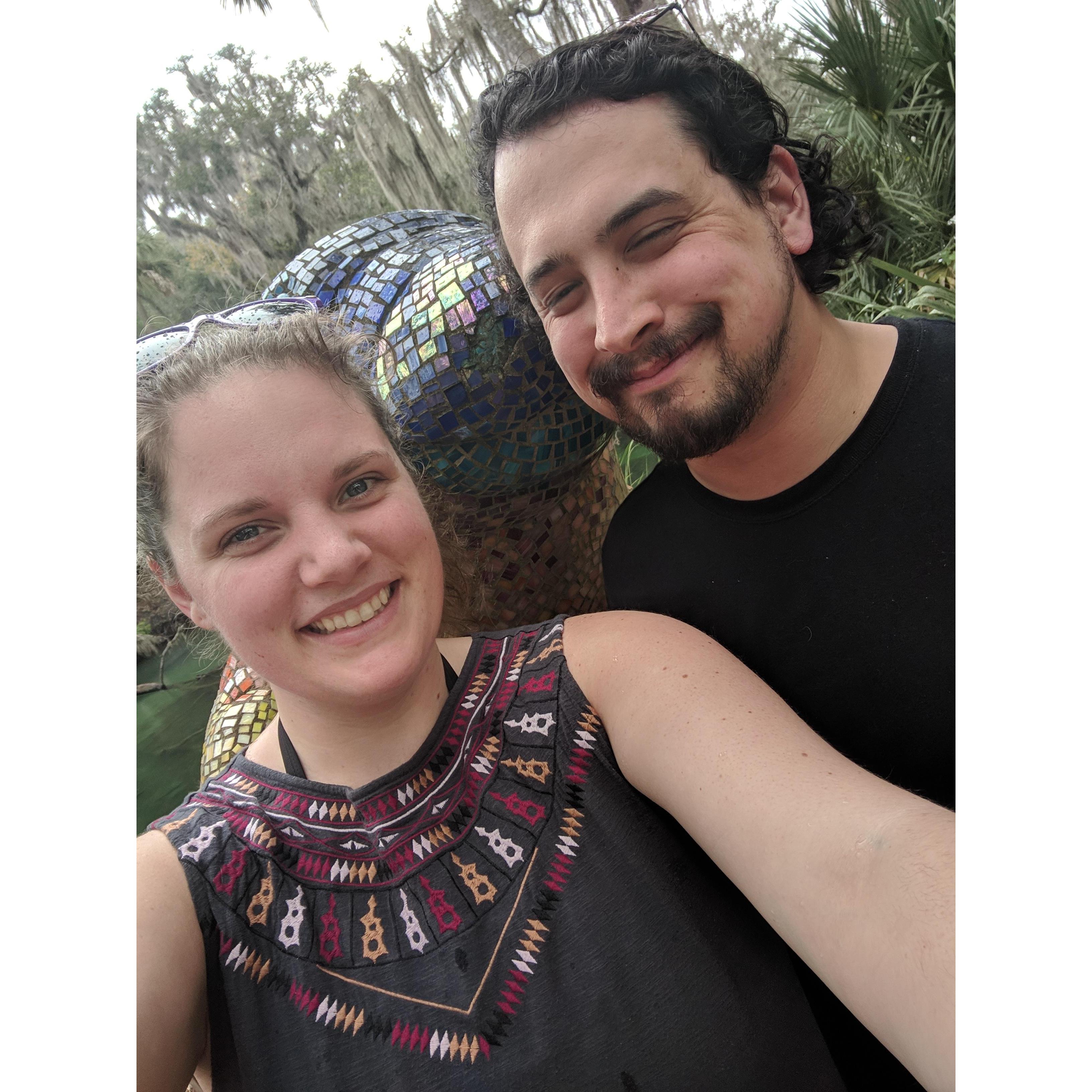 Trip to the manatee park in Florida,  one day before our engagement.