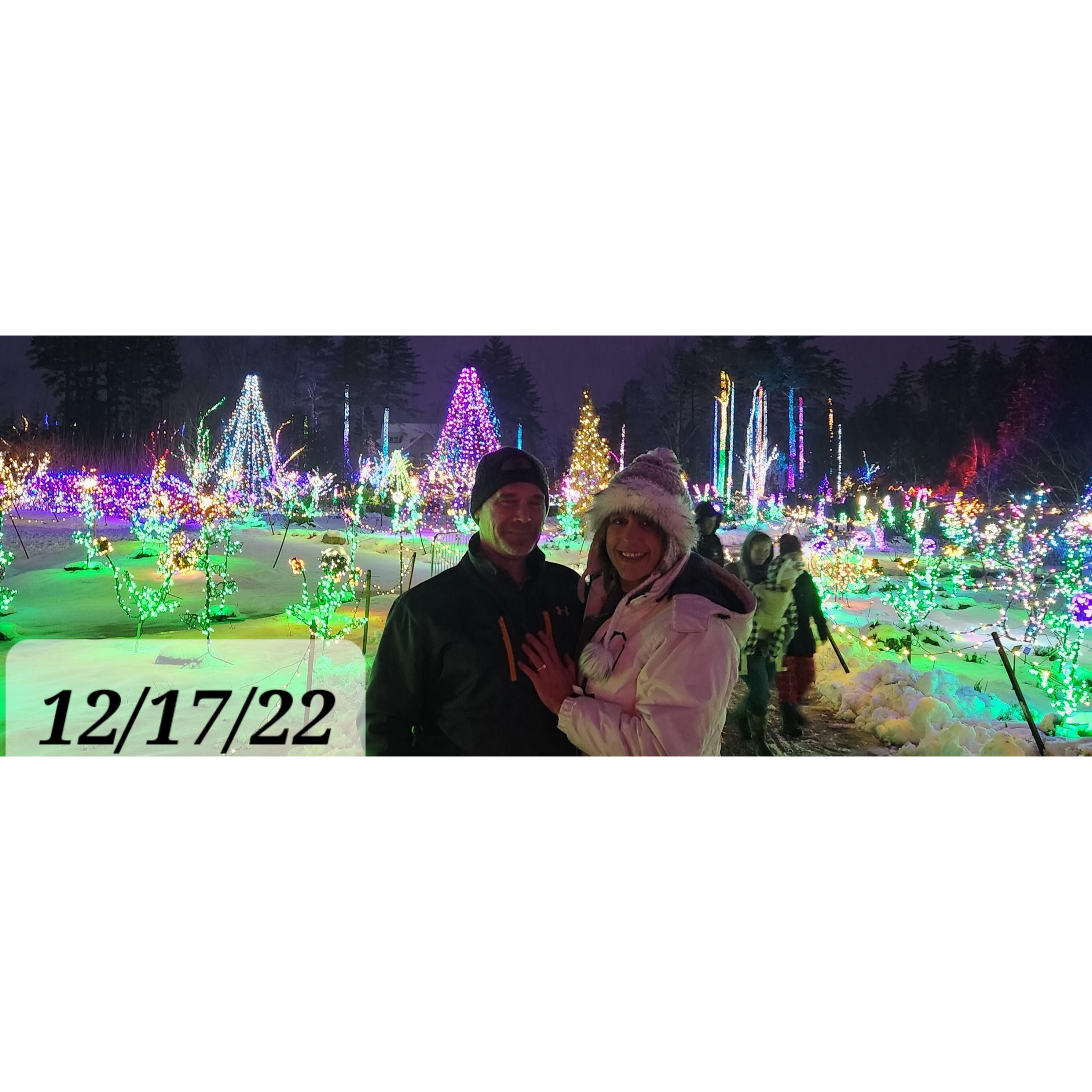 12/17/22-The night Tyler proposed! Botanical Gardens, Boothbay Maine