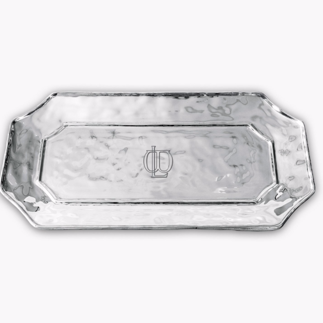 Lucca oven to table aluminum platter with monogram
