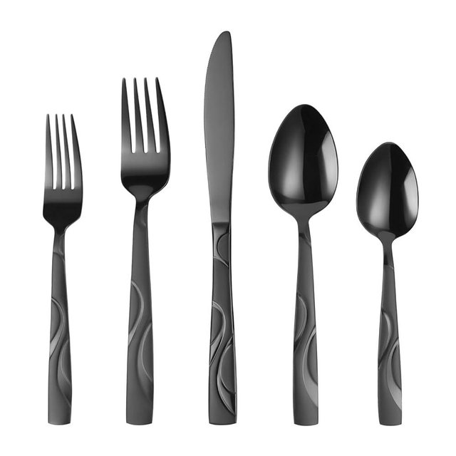 FONGDANLAITE 40-Piece Stainless Steel Flatware Set - Heavy Duty 430 Stainless Steel Cutlery Set, Include Knives, Forks, and Spoons for 8 People, Dishwasher Safe