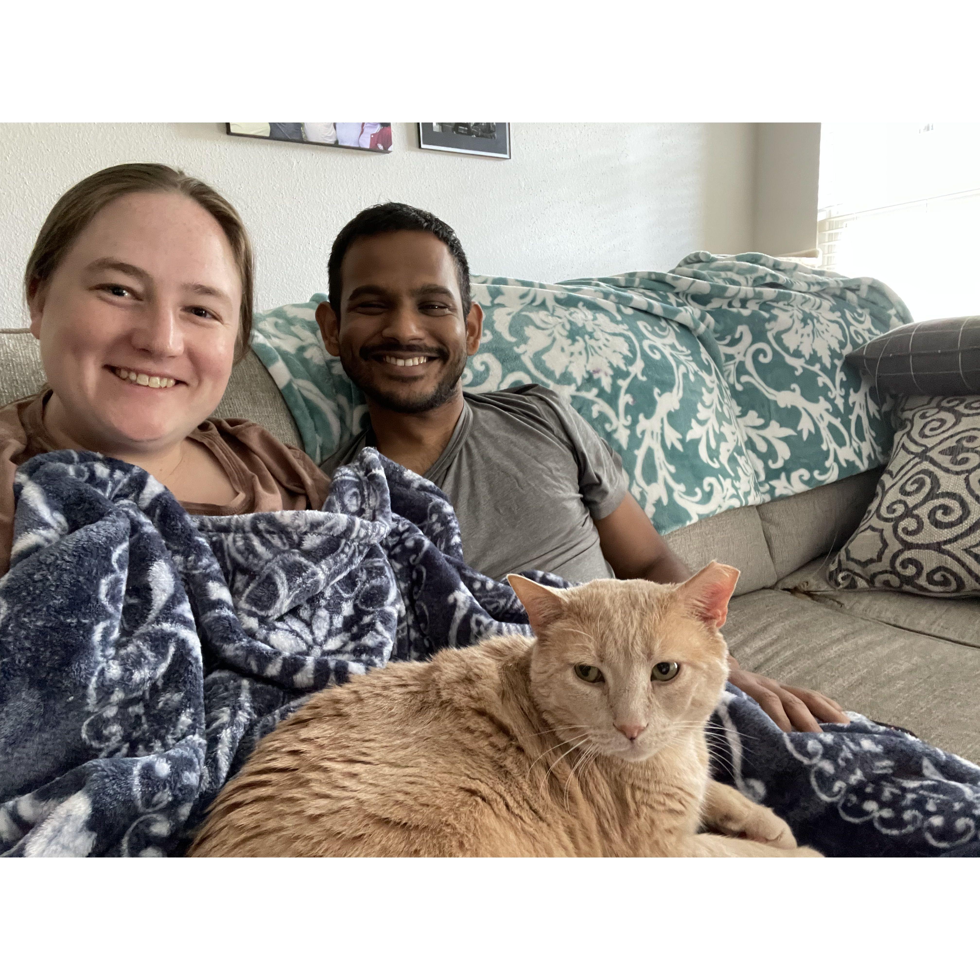 The family in our first apartment together.