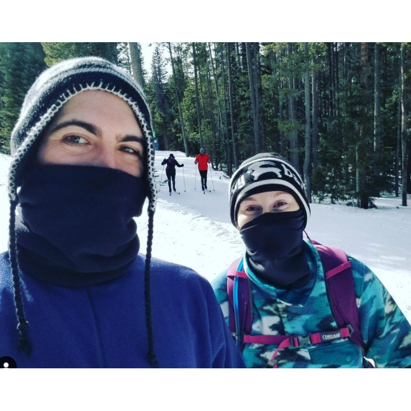 Cross country skiing for the first time with our friends Gordon and Annie in 2020